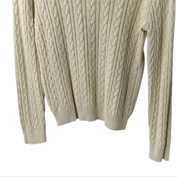 H&M Cable Knit Layering Fisherman Sweater Light Beige Size Medium - Picture 3 of 7